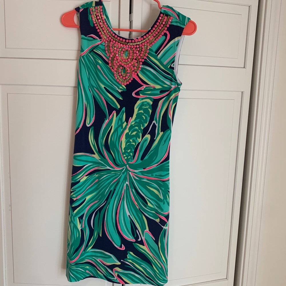 Lilly Pulitzer shift dress with beading detail